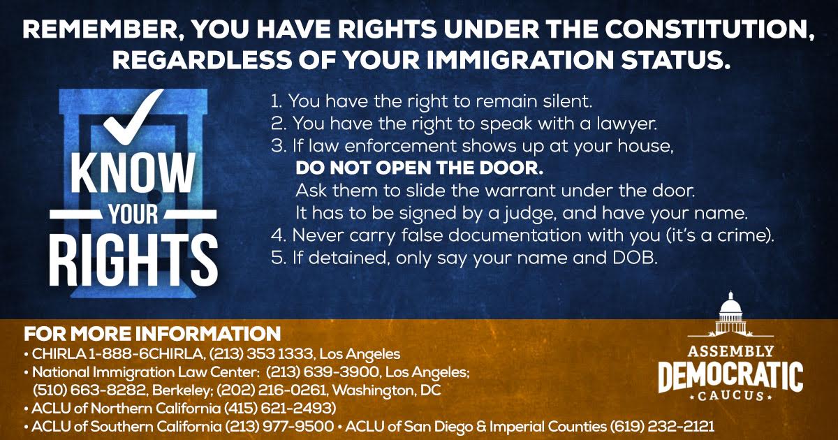 Know Your Immigration Rights Davis Vanguard