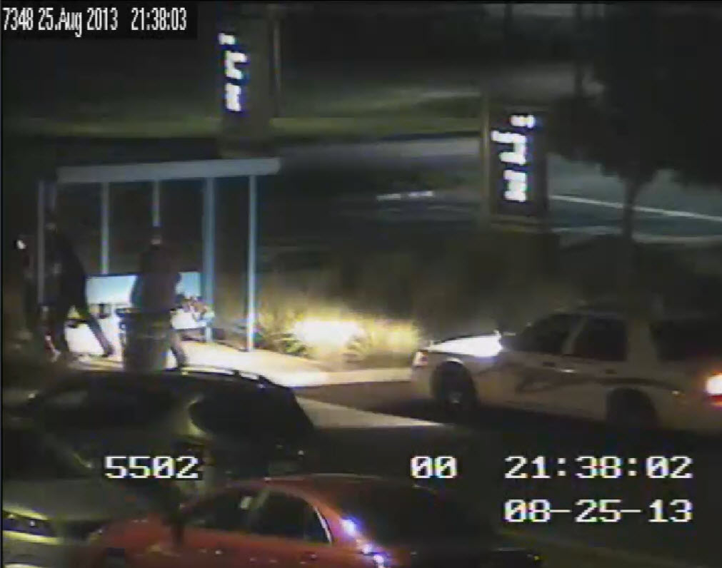 Cache Creek Casino Surveillance Shows Deputy Hoyt Slam Chase Tinsley into Bus Stop Wall
