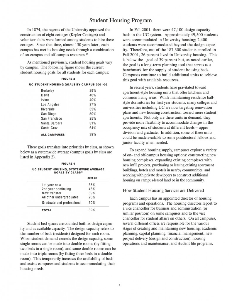 UC Housing in the 21st Century Housing Goals Davis Vanguard