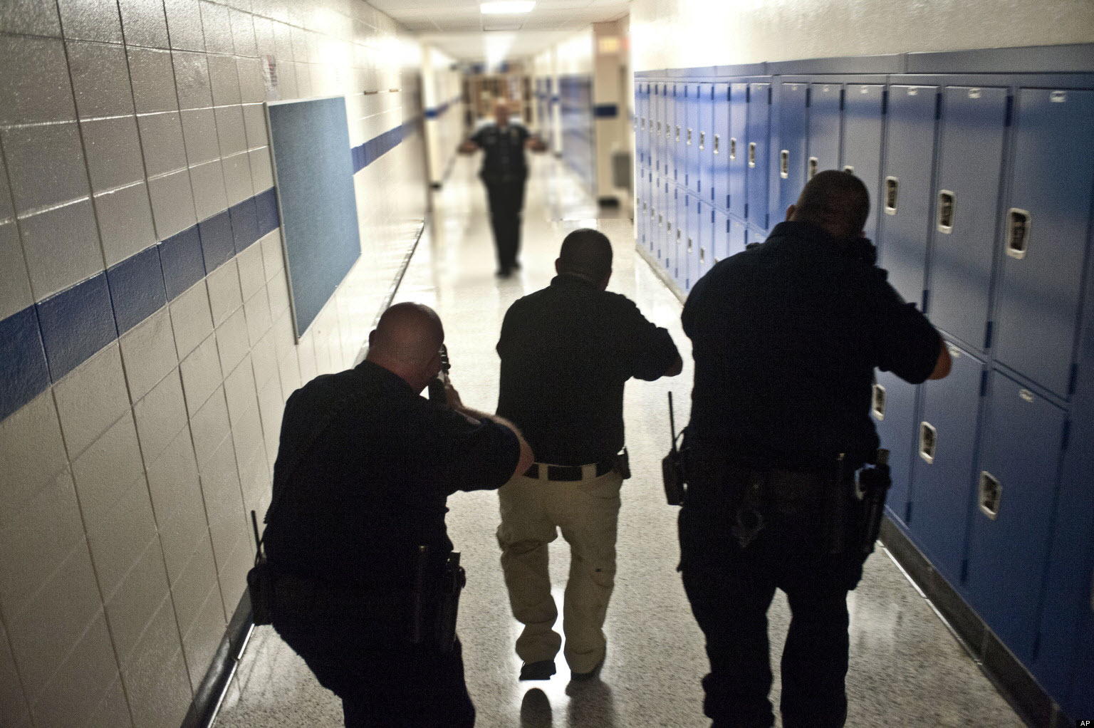 Police train for an active shooter - stock photo