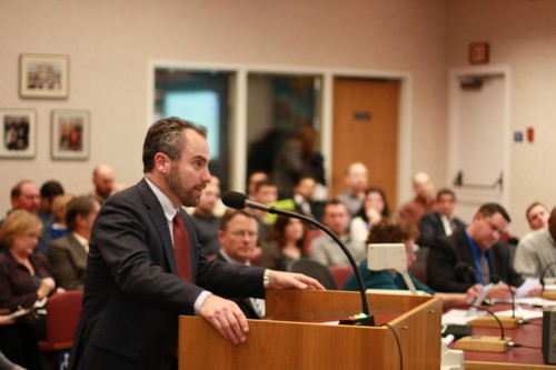 Jason Taormino presents the Paso Fino project before the City Council on Tuesday