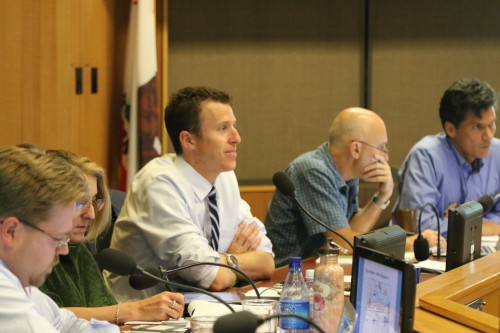 Davis Mayor Dan Wolk at the Council Meeting in July