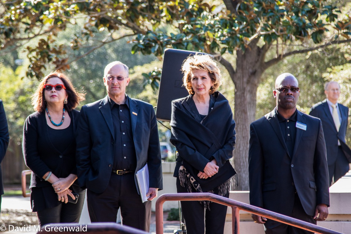 Chancellor Katehi listens to the student speeches and demands for change