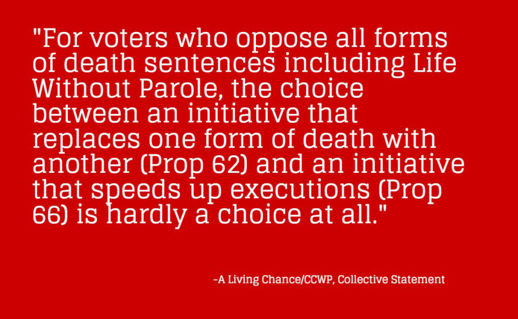 For Some, Prop 62 Does Not Go Far Enough, Ending the Death Penalty Is Not Sufficient