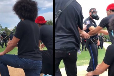 Poignant Video Shows Peaceful Protester Arrested Delivering Emotional Message to Police