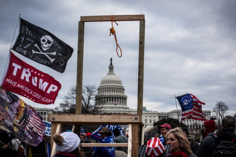 Trump supporters near the U.S Capitol, on January 06, 2021, in Washington, DC
