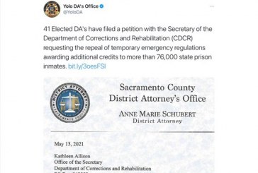 Reisig Joins 40 Elected California DAs in Challenge of Early Release of 76,000 Incarcerated People