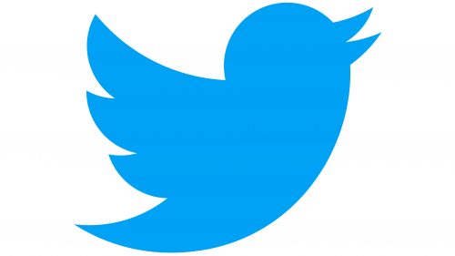 Blue bird twitter logo on a white background